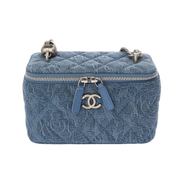 シャネル ヴァニティケース チェーンショルダー ライトブルー AP3204 デニム レディース バッグ 【中古】【bag】