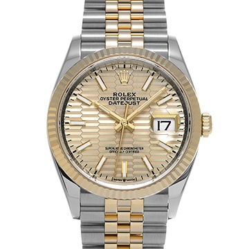 ロレックス デイトジャスト 126233 ゴールデン フルーテッドモチーフ メンズ 時計 【中古】【wristwatch】