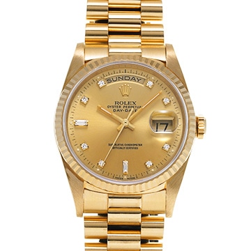 ロレックス デイデイト 18238A シャンパン/ダイヤモンド メンズ 時計 【中古】【wristwatch】