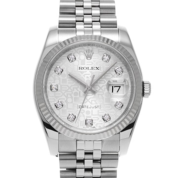 ロレックス デイトジャスト 116234G シルバーコンピュータ/ダイヤモンド メンズ 時計 【中古】【wristwatch】