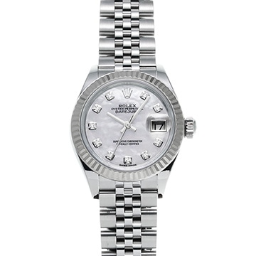 ロレックス レディ デイトジャスト 28 279174NG ホワイトシェル/ダイヤモンド レディース 時計 【中古】【wristwatch】
