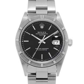 ロレックス オイスターパーペチュアル デイト 15210 ブラック メンズ 時計 【中古】【wristwatch】