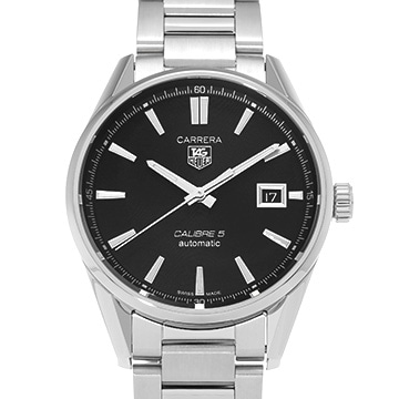 タグ ホイヤー カレラ キャリバー5 WAR211A.BA0782 ブラック メンズ 時計 【中古】【wristwatch】