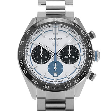 タグ ホイヤー カレラ クロノグラフ THREEC Limited edition 日本限定100本 CBN2A1P.BA0643 ホワイト/ブラック/ブルー メンズ 時計 【中古】【wristwatch】