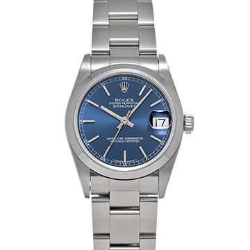 ロレックス デイトジャスト 68240 ブルー ユニセックス 時計 【中古】【wristwatch】