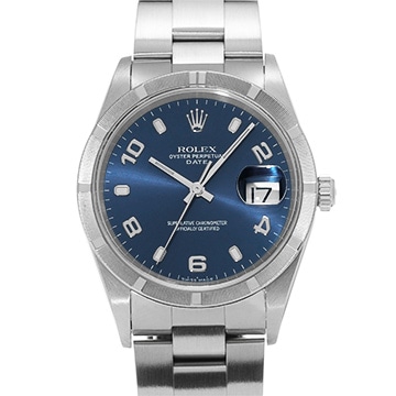 ロレックス オイスターパーペチュアル デイト 15210 ブルー メンズ 時計 【中古】【wristwatch】