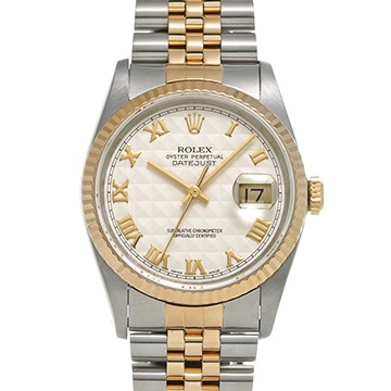 ロレックス デイトジャスト 16233 アイボリーピラミッド メンズ 時計 【中古】【wristwatch】