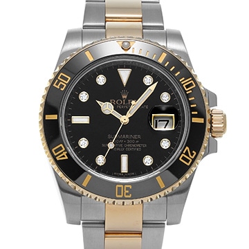 ロレックス サブマリーナ デイト 116613GLN ブラック/ダイヤモンド メンズ 時計 【中古】【wristwatch】