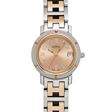 エルメス クリッパー CL4.221 ピンク レディース 時計 【中古】【wristwatch】
