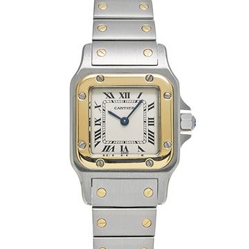 カルティエ サントス ガルベ SM W20012C4 アイボリー レディース 時計 【中古】【wristwatch】