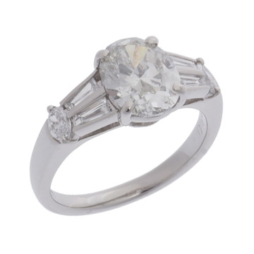 ノーブランド オーバルダイヤリング メイン石2.153ct シルバー Pt900プラチナ レディース ジュエリー 【中古】【jewelry】