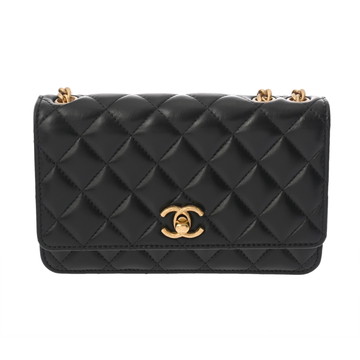 シャネル マトラッセ チェーンウォレット ブラック AP3043 ラムスキン レディース バッグ 【中古】【bag】