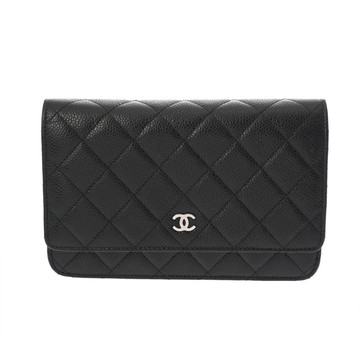 シャネル マトラッセ クラシック チェーンウォレット ブラック AP0250 グレインカーフスキン レディース バッグ 【中古】【bag】