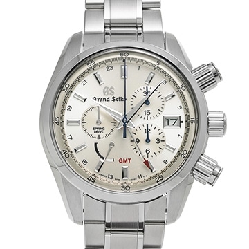 グランドセイコー スポーツコレクション スプリングドライブ クロノグラフ GMT SBGC201 シルバー メンズ 時計 【中古】【wristwatch】