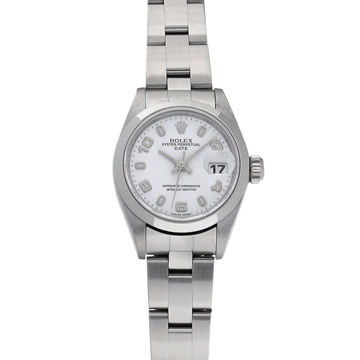 ロレックス オイスターパーペチュアル デイト 79160 ホワイト レディース 時計 【中古】【wristwatch】