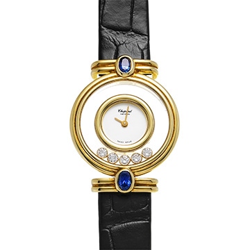 ショパール ハッピーダイヤモンド 20/5017-23 ホワイト レディース 時計 【中古】【wristwatch】