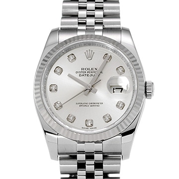 ロレックス デイトジャスト 116234G シルバー/ダイヤモンド メンズ 時計 【中古】【wristwatch】