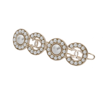 シャネル COCOマーク ゴールド/ホワイト メタル/フェイクパール レディース ジュエリー 【中古】【jewelry】