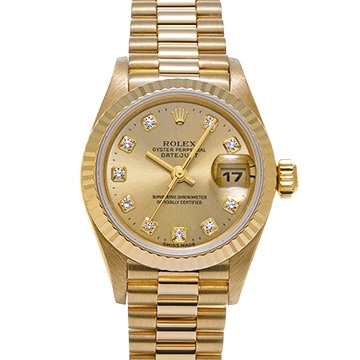 ロレックス デイトジャスト 69178G シャンパン/ダイヤモンド レディース 時計 【中古】【wristwatch】