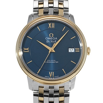 オメガ デ・ヴィル プレステージ コーアクシャル  424.20.37.20.03.001 ブルー メンズ 時計 【中古】【wristwatch】