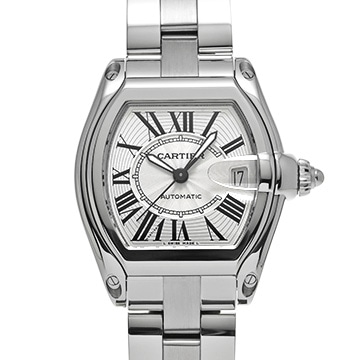 カルティエ ロードスター LM W62025V3  シルバー メンズ 時計 【中古】【wristwatch】
