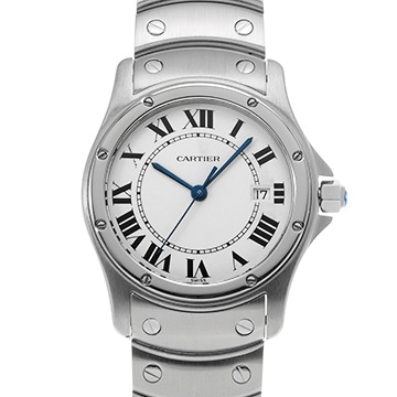 カルティエ サントスクーガー MM W20027K1 ホワイト レディース 時計 【中古】【wristwatch】