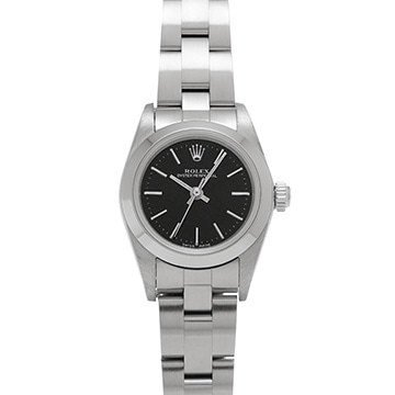 ロレックス オイスターパーペチュアル 76080 ブラック レディース 時計 【中古】【wristwatch】