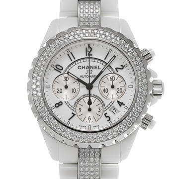シャネル J12 クロノグラフ 41MM H1008 ホワイト/シルバー レディース 時計 【中古】【wristwatch】