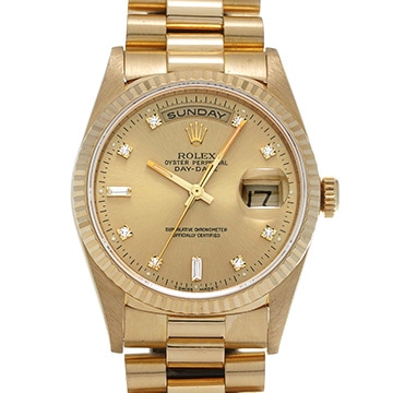 ロレックス デイデイト 18238A シャンパン/ダイヤモンド メンズ 時計 【中古】【wristwatch】