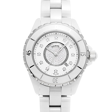 シャネル J12 33MM H2123 ホワイト/ダイヤモンド ユニセックス 時計 【中古】【wristwatch】