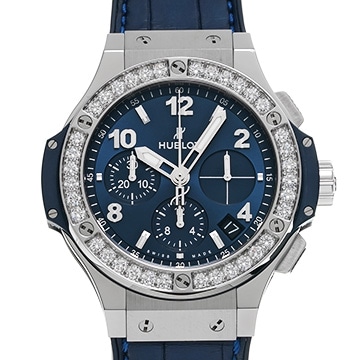 ウブロ ビッグバン スチール ブルー ダイヤモンド 341.SX.7170.LR.1204 ブルー メンズ 時計 【中古】【wristwatch】