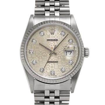 ロレックス デイトジャスト 16234G シルバーコンピュータ/ダイヤモンド メンズ 時計 【中古】【wristwatch】