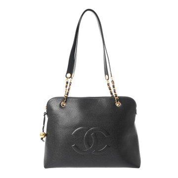 シャネル チェーントート  ブラック キャビアスキン レディース バッグ 【中古】【bag】