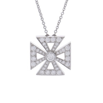 ティファニー マルティーズ クロス ネックレス シルバー Pt950プラチナ レディース ジュエリー 【中古】【jewelry】
