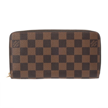 ルイ ヴィトン ダミエ ジッピーウォレット ブラウン N60015 ダミエキャンバス ユニセックス 財布 【中古】【purse】