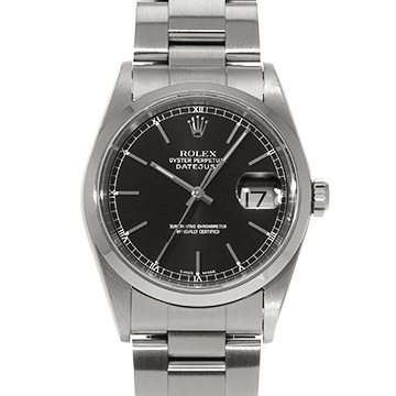 ロレックス デイトジャスト 16200 ブラック メンズ 時計 【中古】【wristwatch】