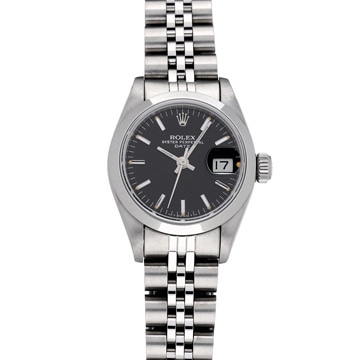ロレックス オイスターパーペチュアル デイト 69160 ブラック レディース 時計 【中古】【wristwatch】