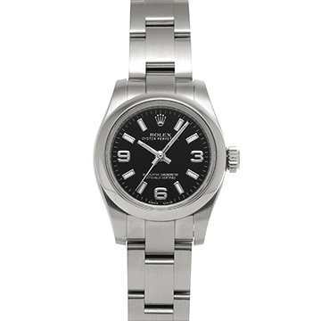 ロレックス オイスターパーペチュアル 26 176200 ブラック レディース 時計 【中古】【wristwatch】