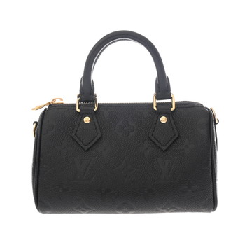 ルイ ヴィトン モノグラムアンプラント ナノ スピーディ 2WAY ノワール M82450 レザー レディース バッグ 【中古】【bag】