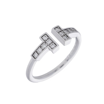 ティファニー Tワイヤー リング シルバー K18ホワイトゴールド WG レディース ジュエリー 【中古】【jewelry】
