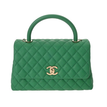 シャネル ココハンドル S グリーン A92991 キャビアスキン レディース バッグ 【中古】【bag】