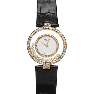 ショパール ハッピーダイヤモンド 21/2647 ホワイト レディース 時計 【中古】【wristwatch】