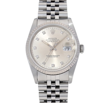 ロレックス デイトジャスト 16234G シルバー/ダイヤモンド メンズ 時計 【中古】【wristwatch】