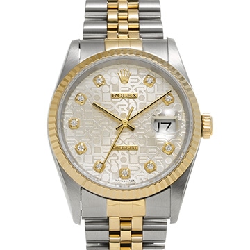 ロレックス デイトジャスト 16233G シルバーコンピュータ/ダイヤモンド メンズ 時計 【中古】【wristwatch】