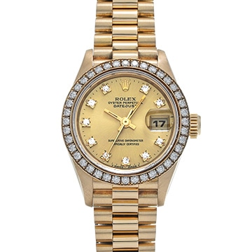 ロレックス デイトジャスト 69138G シャンパン/ダイヤモンド レディース 時計 【中古】【wristwatch】