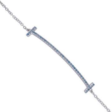 ティファニー Tスマイル ブレスレット シルバー K18ホワイトゴールド WG レディース ジュエリー 【中古】【jewelry】