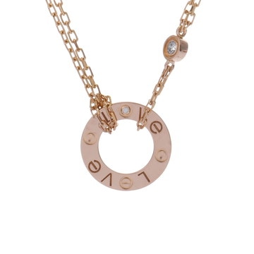 カルティエ ラブサークル ネックレス 2PD ゴールド K18イエローゴールド YG レディース ジュエリー 【中古】【jewelry】