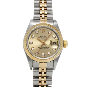 ロレックス デイトジャスト 69173G シャンパン/ダイヤモンド レディース 時計 【中古】【wristwatch】