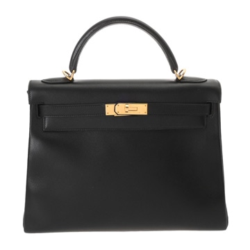 エルメス ケリー 32 内縫い ブラック ヴォーガリバー レディース バッグ 【中古】【bag】