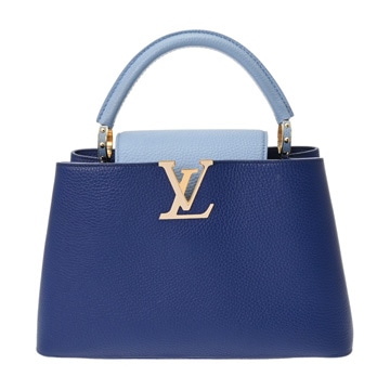 ルイ ヴィトン カプシーヌ MM ブルー/ホワイト トリヨンレザー レディース バッグ 【中古】【bag】